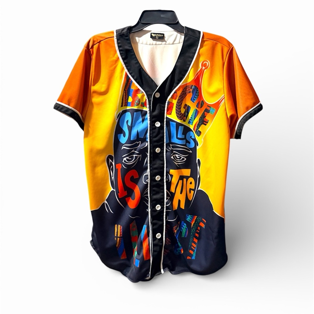 Pizoff graphic jersey fandom button up jersey shirt Men’s size large | ab4